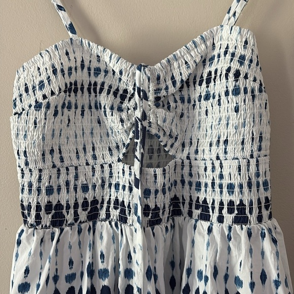 NWT Universal Thread Smocked Cut-Out Maxi Sundress Blue White Multicolor Size S - Picture 5 of 14